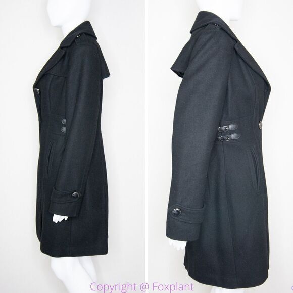 Keneth Cole women's wool blend black coat, size 8 - Picture 9 of 16